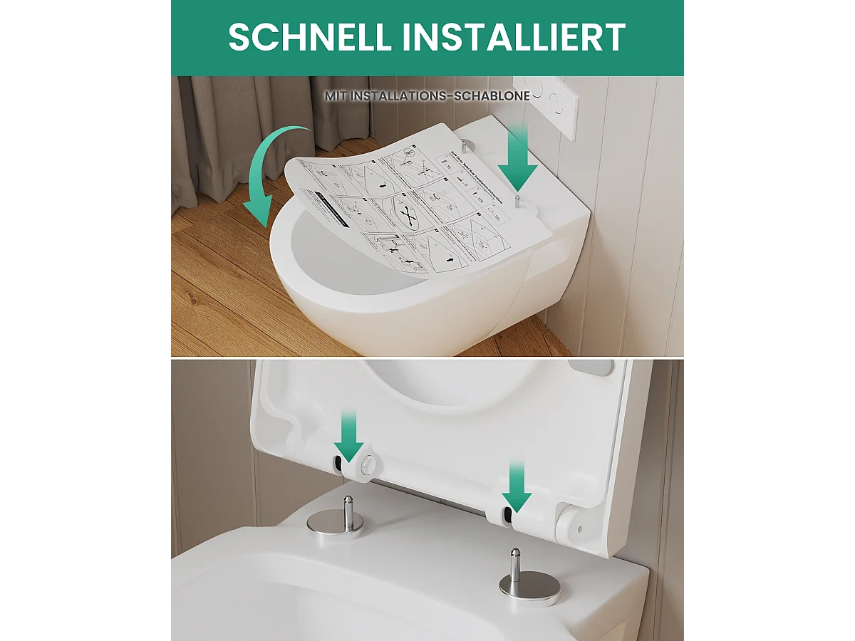 Cecipa max Abattant WC Frein de Chute, Siège de Toilettes en Forme de D, Blanc Couvercle de Toilette pour Salle de Bain