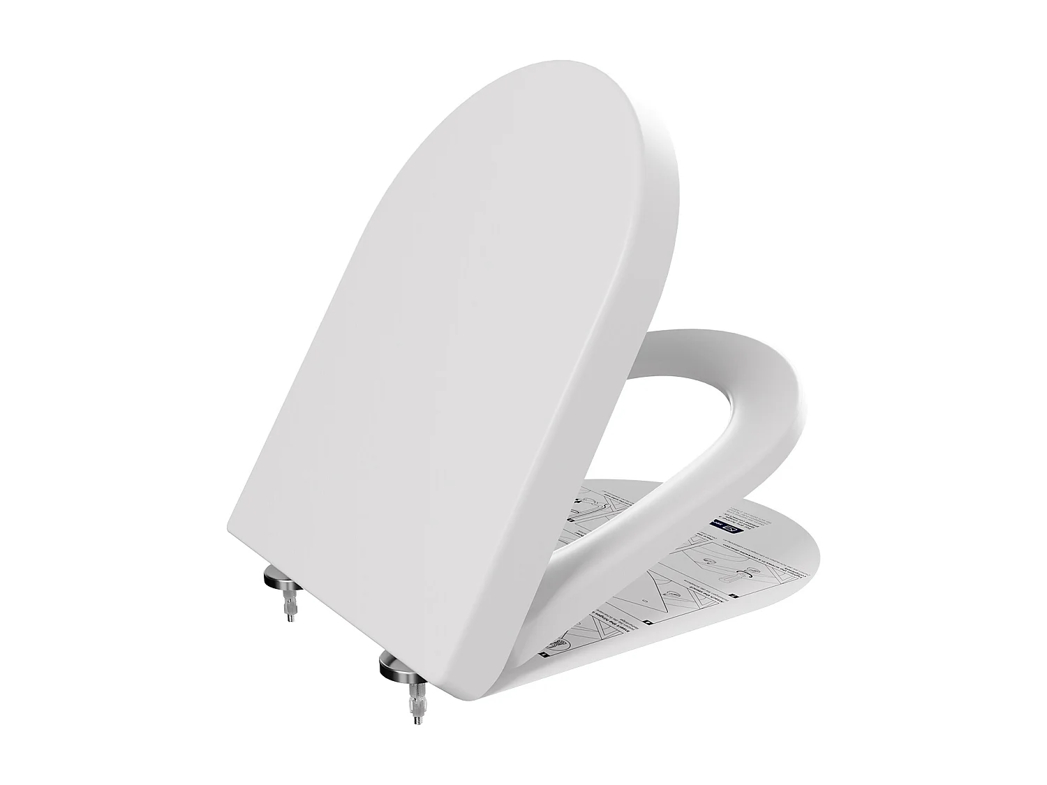 Cecipa max Abattant WC Frein de Chute, Siège de Toilettes en Forme de D, Blanc Couvercle de Toilette pour Salle de Bain