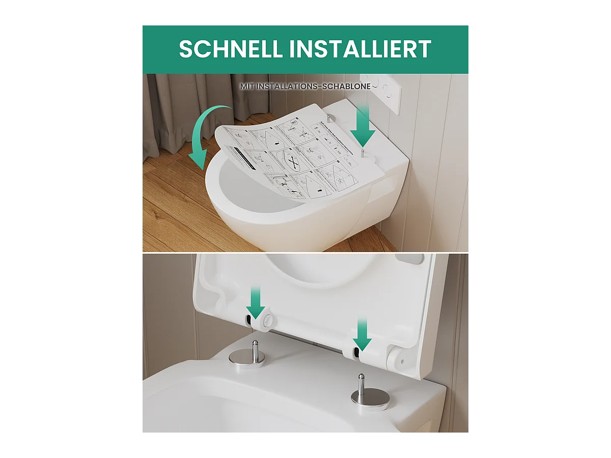 Cecipa max toiletbril met valrem, D-vormige toiletbril, wit toiletdeksel voor badkamer