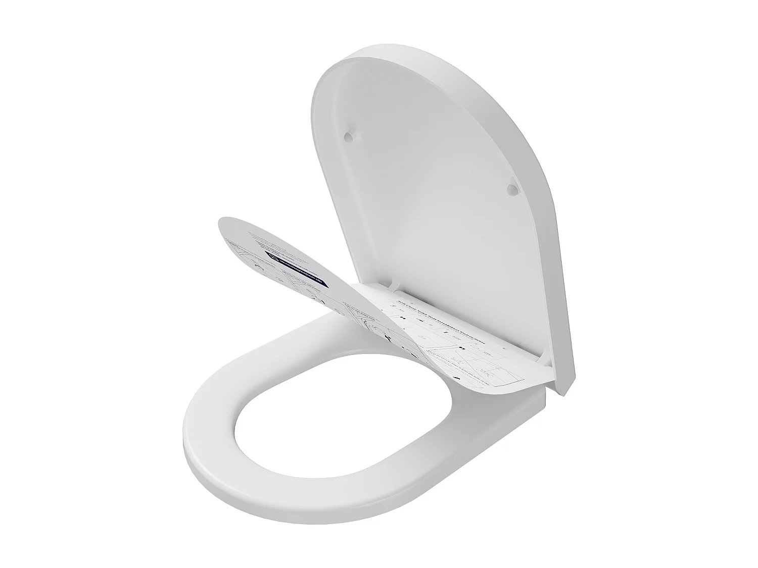 Cecipa max Asiento de Inodoro con Freno de Caída, Asiento de Inodoro en Forma de D, Tapa de Inodoro Blanca para Baño