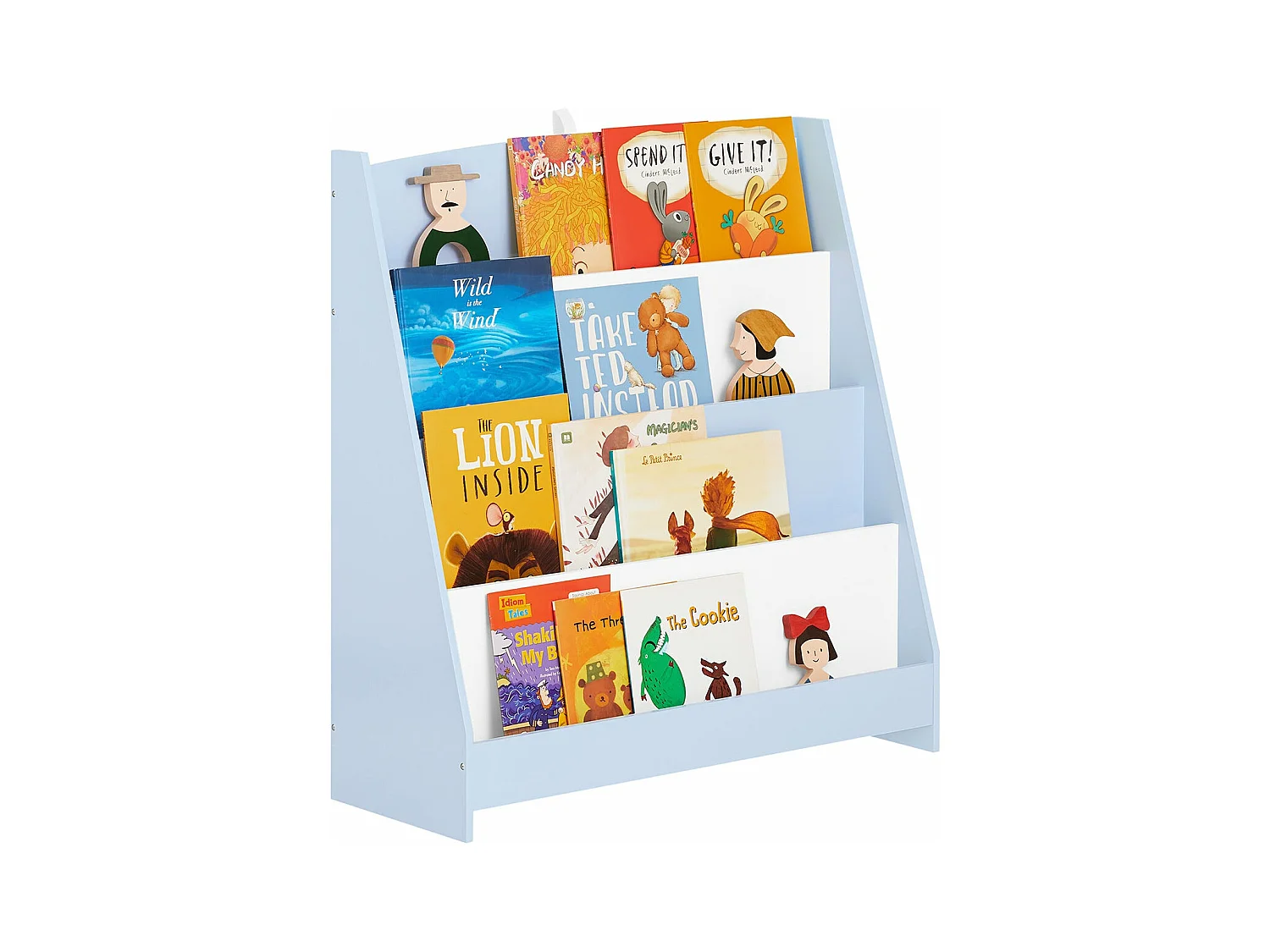SoBuy KMB32-B Bibliothèque Enfant, Étagère à Livres Enfants, Étagère de Rangement pour Chambre d'enfants pour Ranger des Livres et Jouets, 4 Compartiments Ouverts,