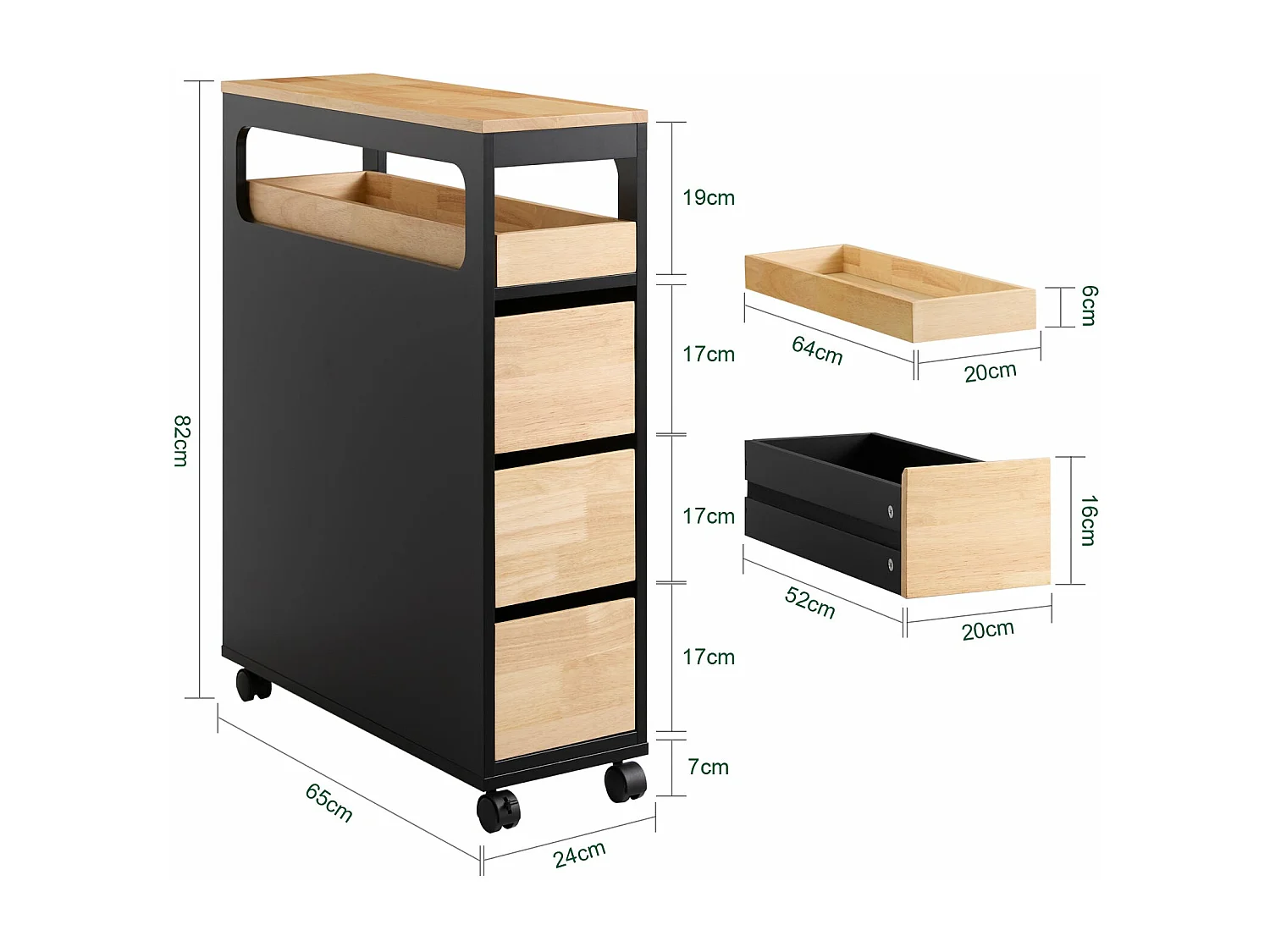 SoBuy BZR54-SCH Armoire de Niche 1 Plateau Amovible et 3 Tiroirs