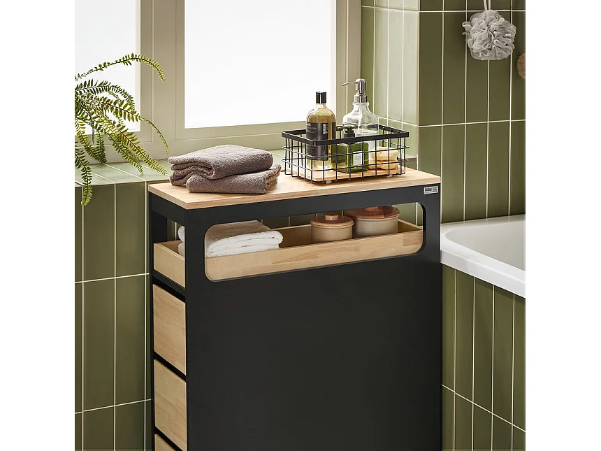 SoBuy BZR54-SCH Armoire de Niche 1 Plateau Amovible et 3 Tiroirs