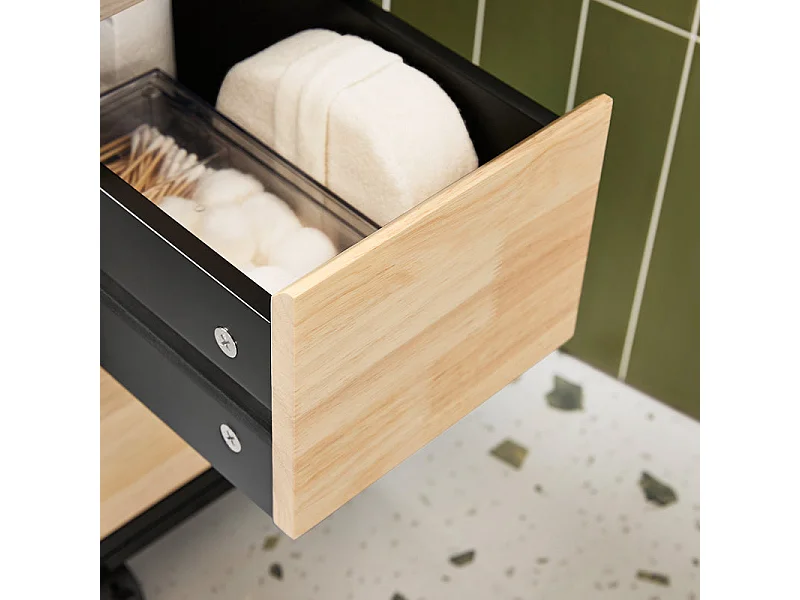 SoBuy BZR54-SCH Armoire de Niche 1 Plateau Amovible et 3 Tiroirs