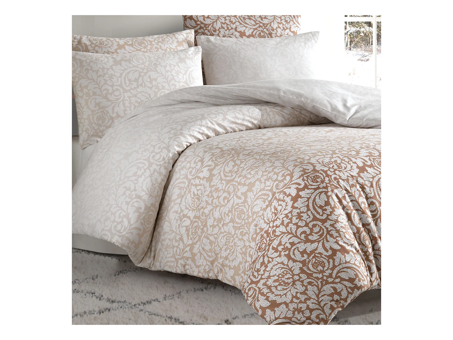 1 persoons beddengoed 140x200 cm+1 kussensloop 65x65 cm in katoen