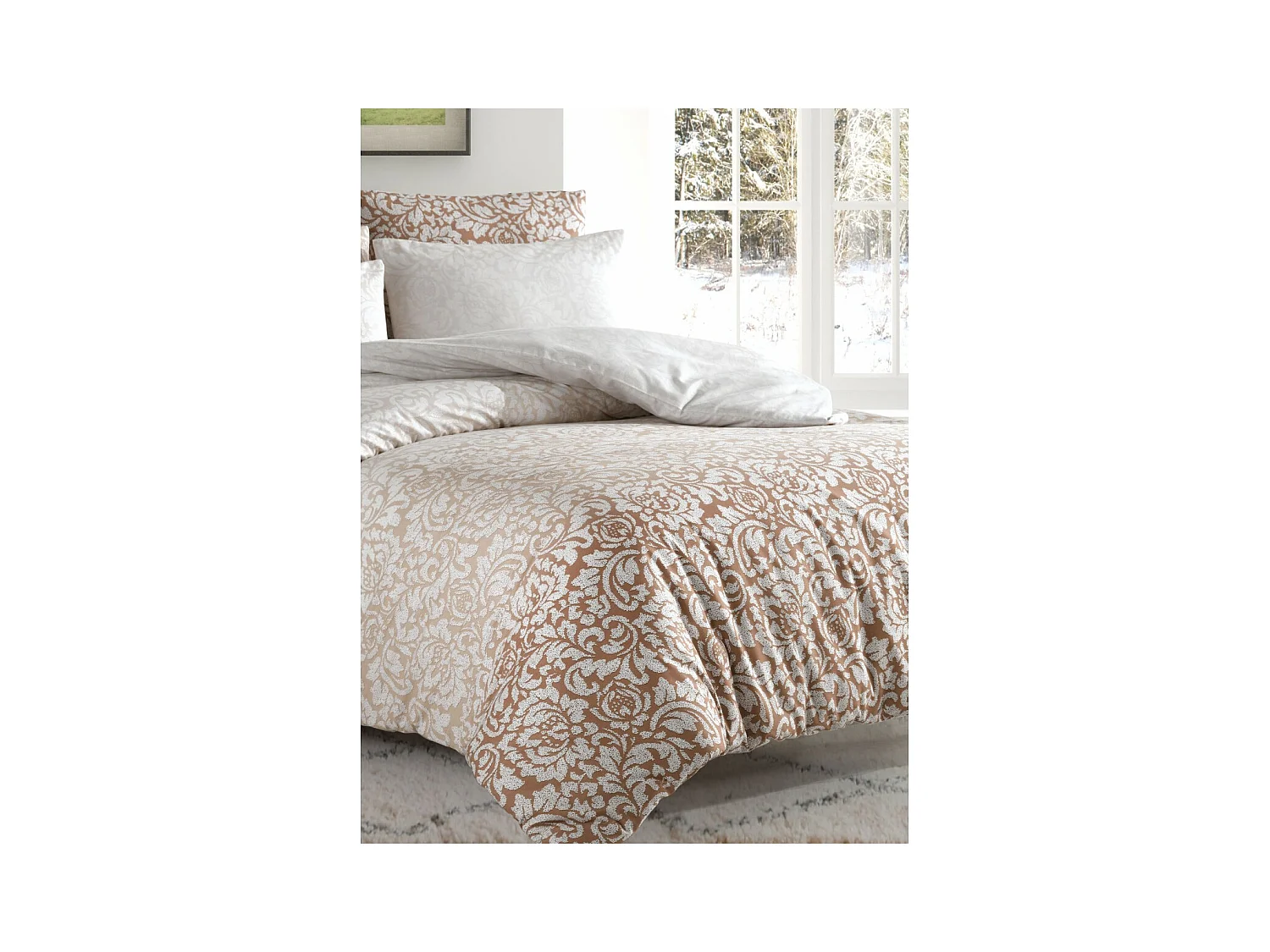 1 persoons beddengoed 140x200 cm+1 kussensloop 65x65 cm in katoen