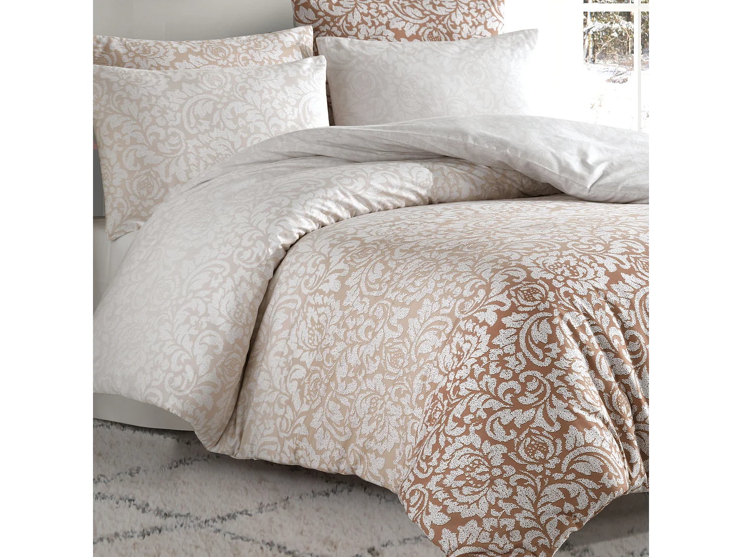 1 persoons beddengoed 140x200 cm+1 kussensloop 65x65 cm in katoen