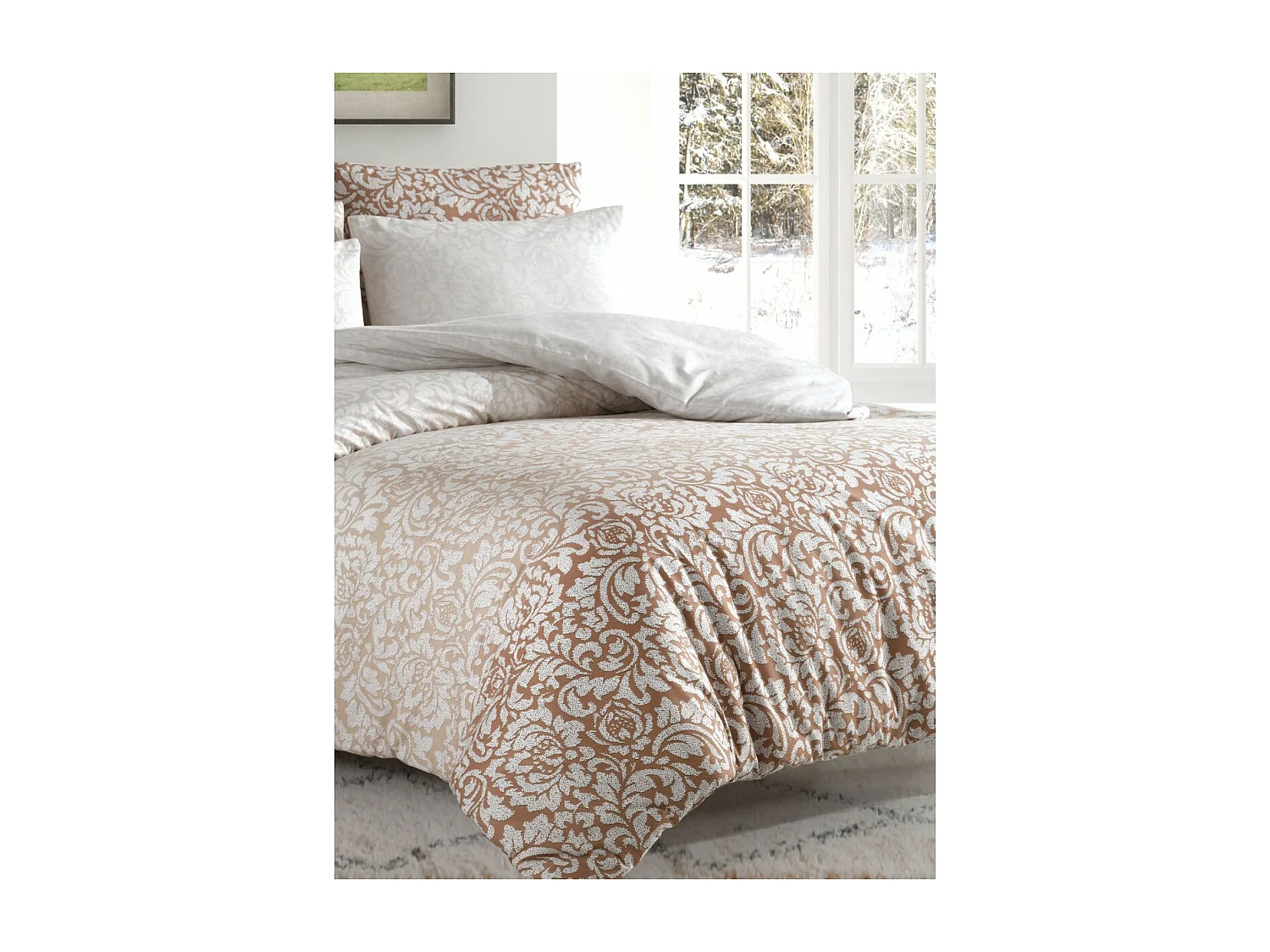 1 persoons beddengoed 140x200 cm+1 kussensloop 65x65 cm in katoen