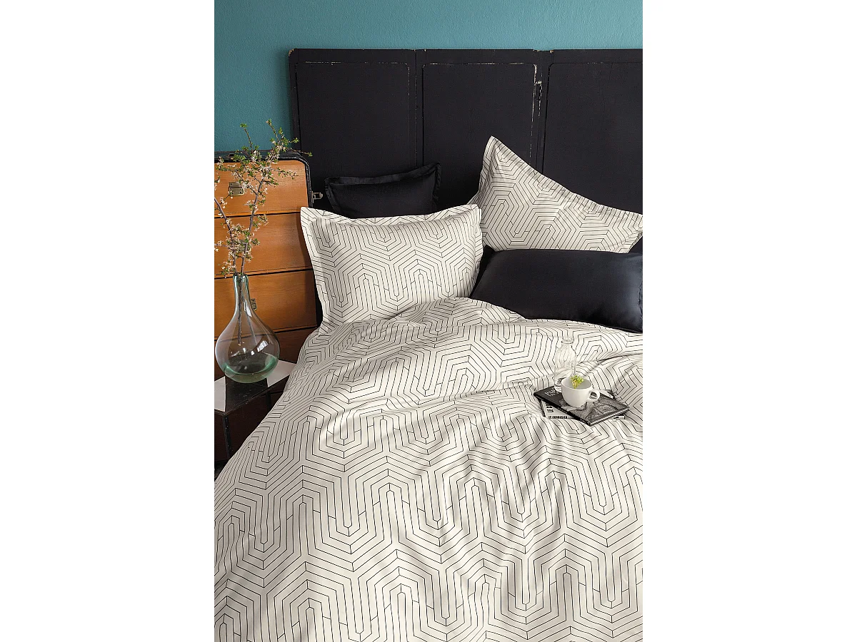 Jogo de cama para 2 pessoas 1 capa de edredão 240x220 cm+2 Fronhas 63x63 cm em cetim de algodão