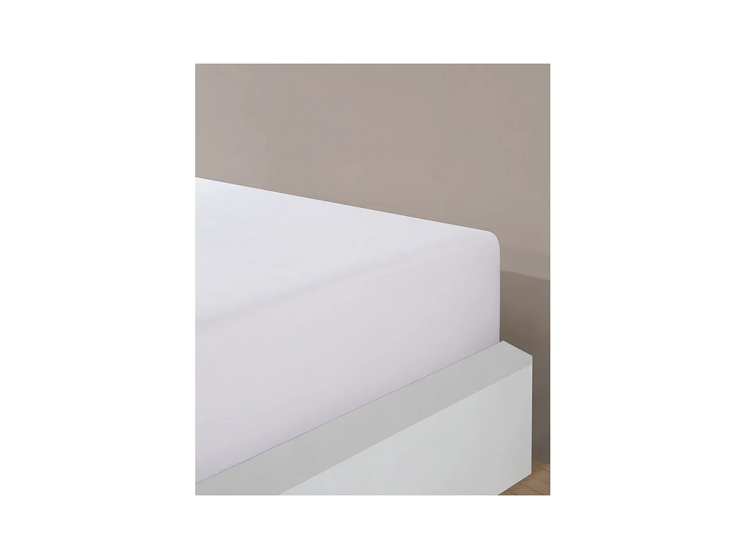 Sábana bajera jersey algodón-Blanco