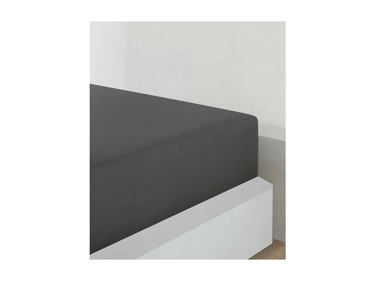 Drap housse jersey 100% coton anthracite