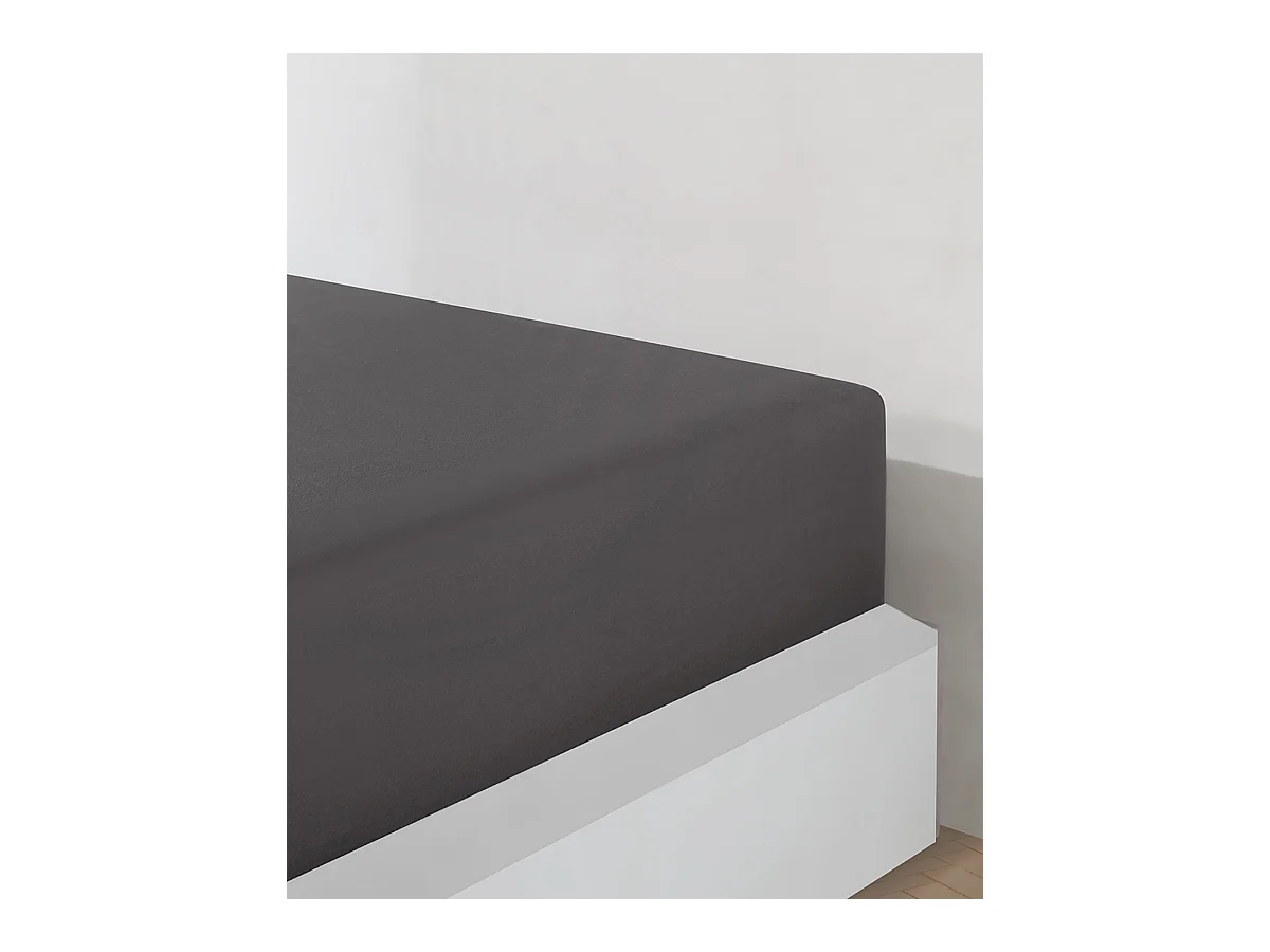 Sábana bajera jersey algodón-Antracita