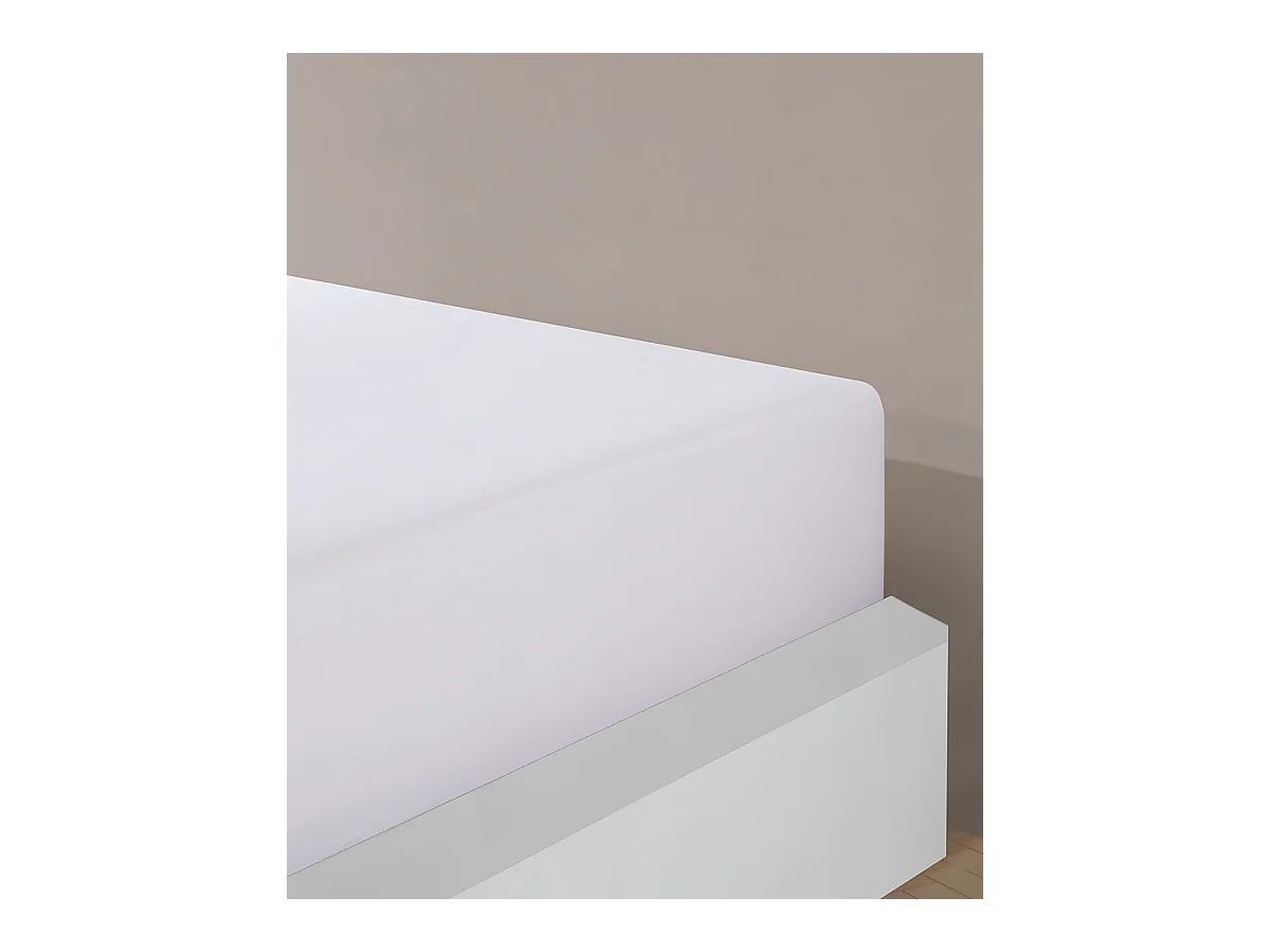 Drap housse jersey 100% coton blanc