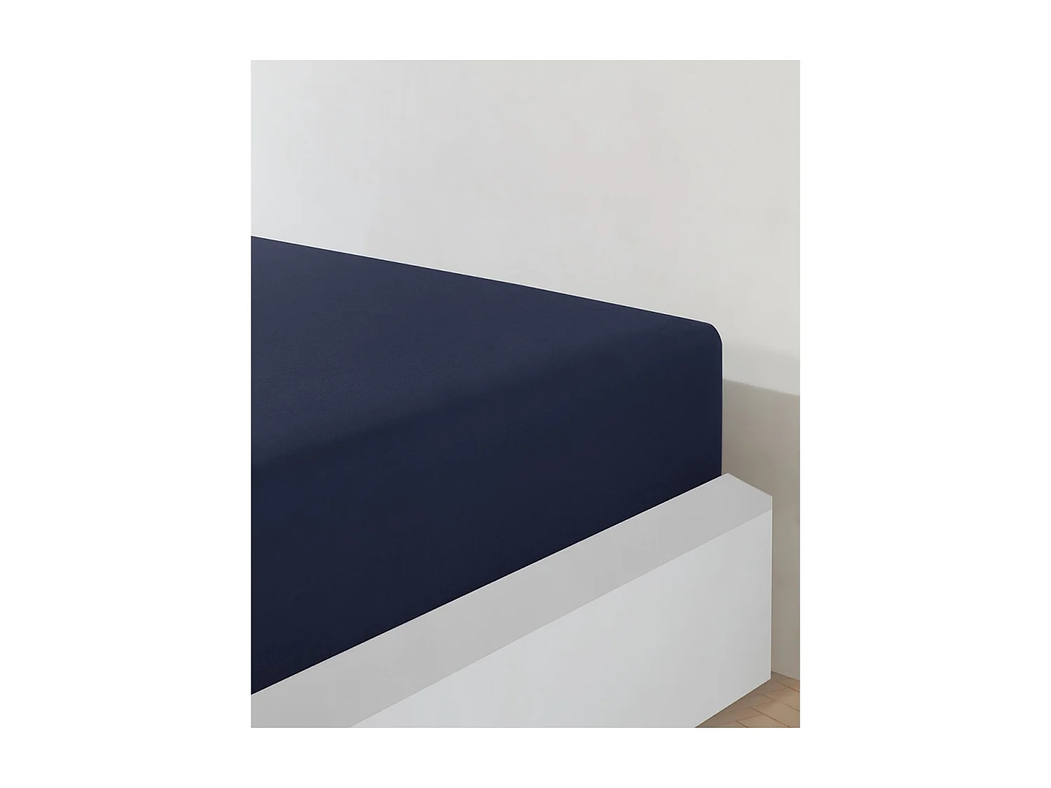 Drap housse jersey 100% coton bleu marine