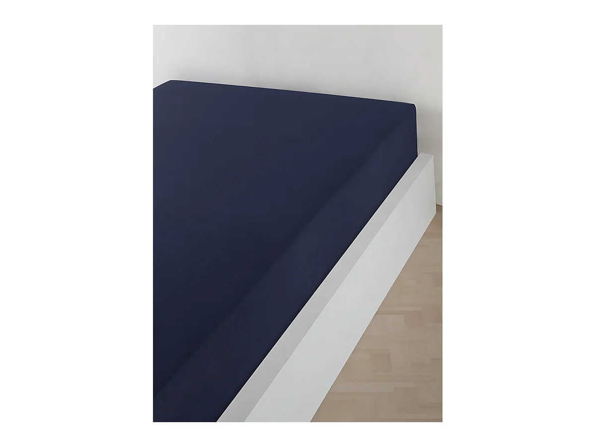 Drap housse jersey 100% coton bleu marine