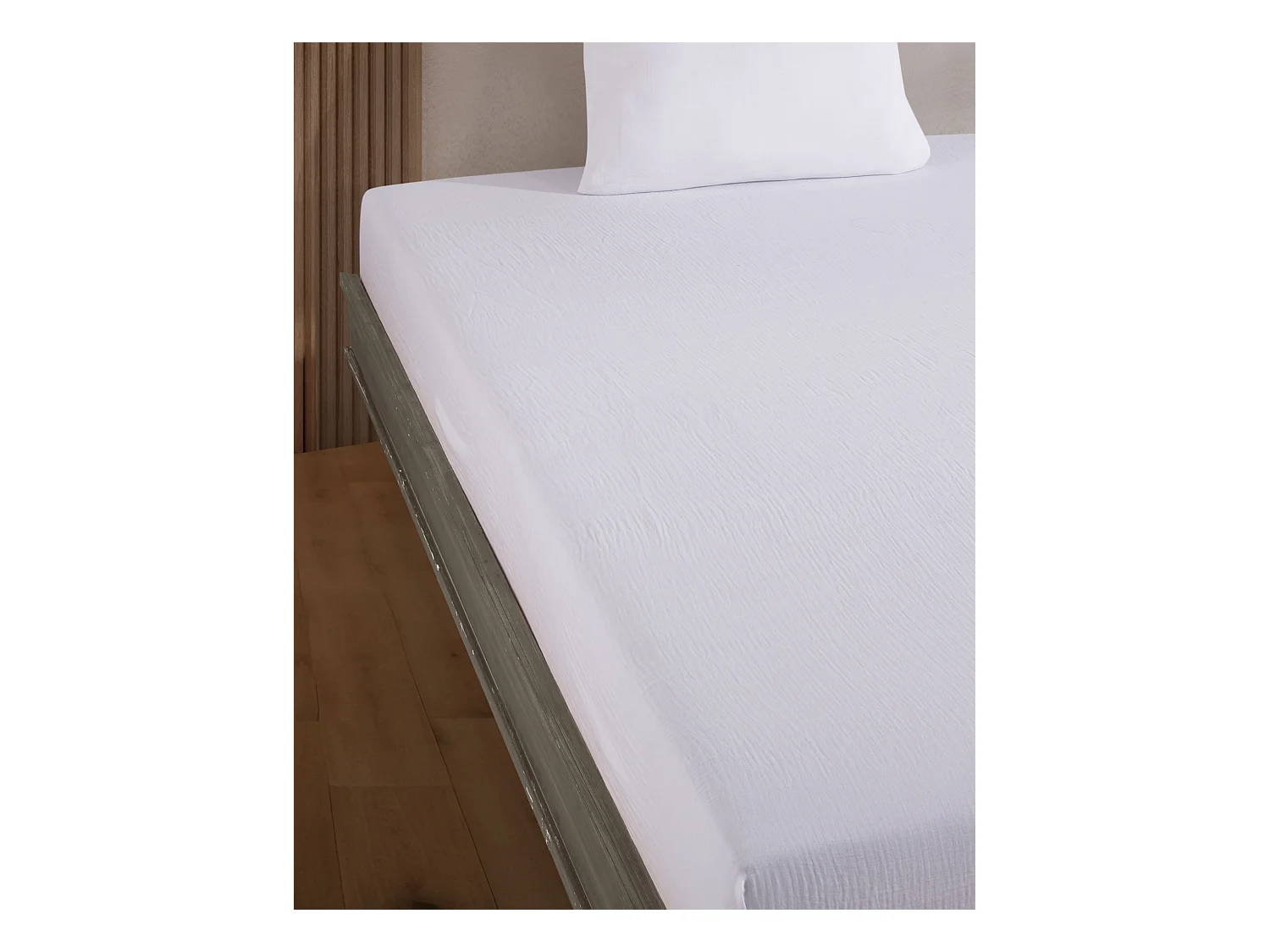 Drap housse gaze de coton blanc
