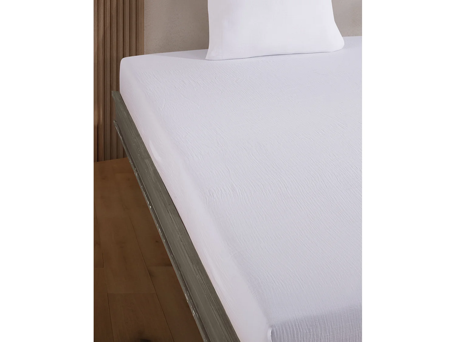 Drap housse gaze de coton blanc