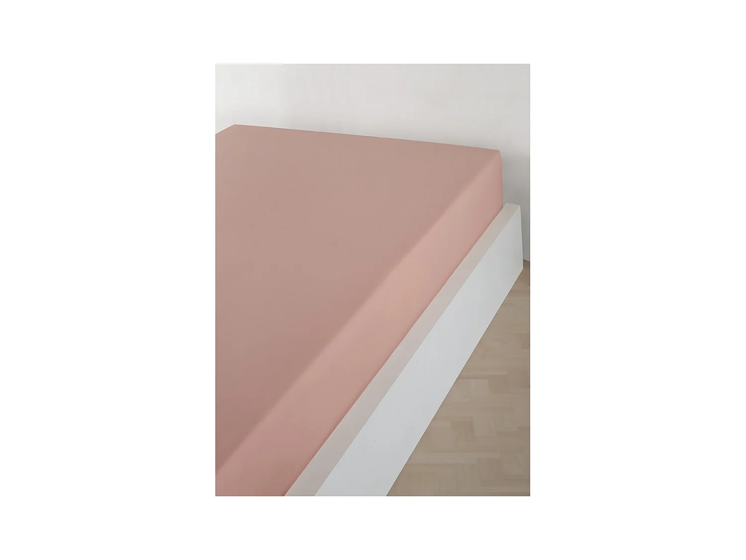 Drap housse jersey 100% coton pêche