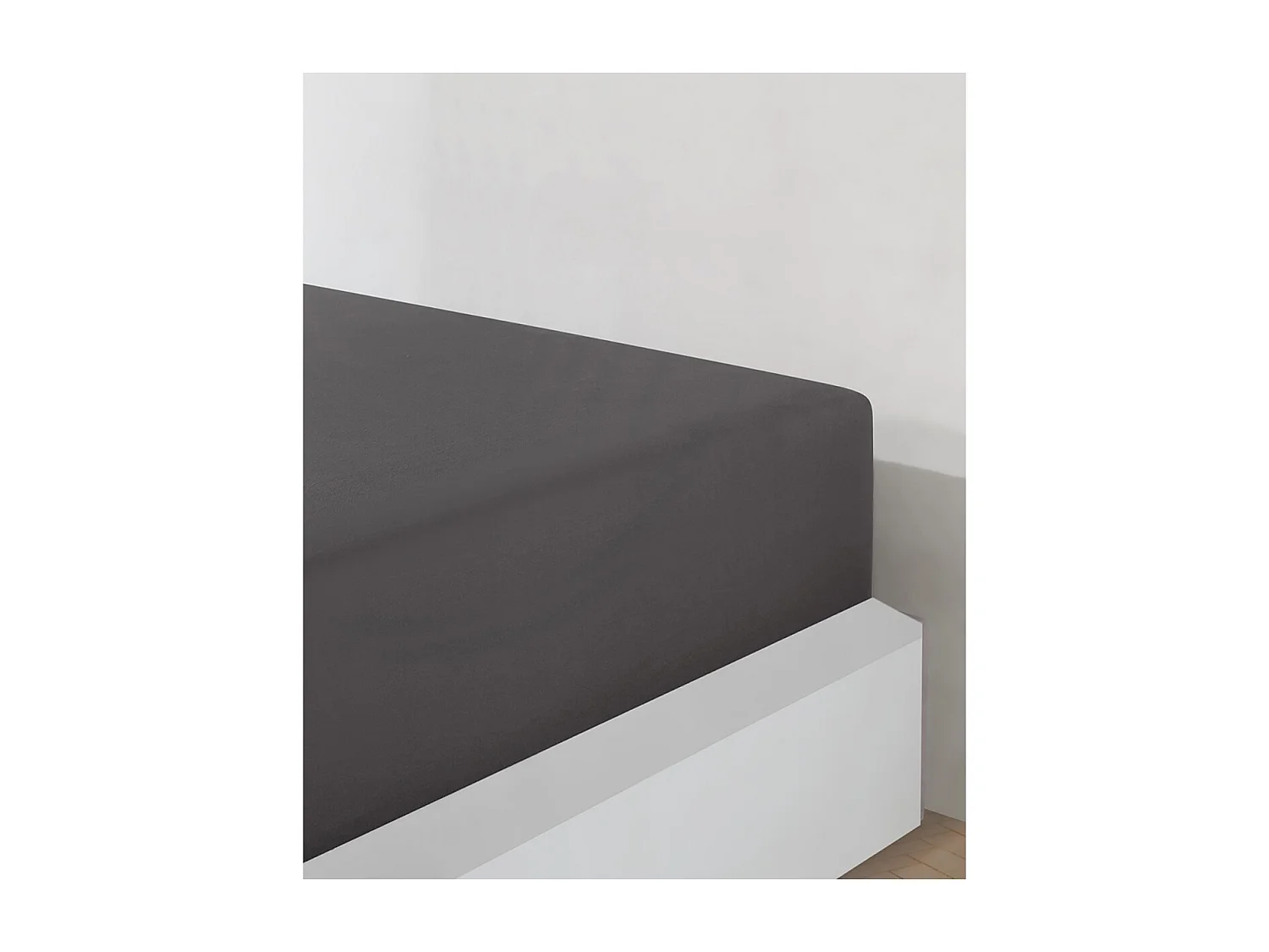 Drap housse jersey 100% coton anthracite
