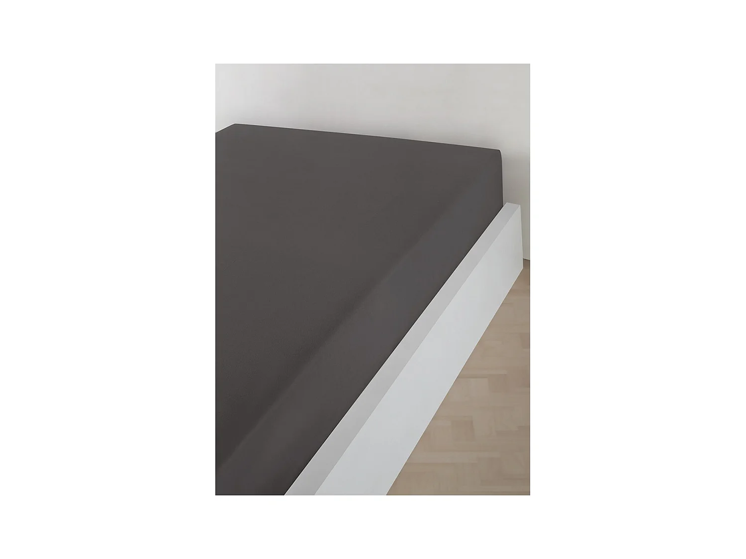 Drap housse jersey 100% coton anthracite