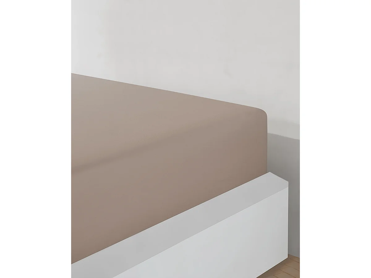 Drap housse jersey 100% coton beige