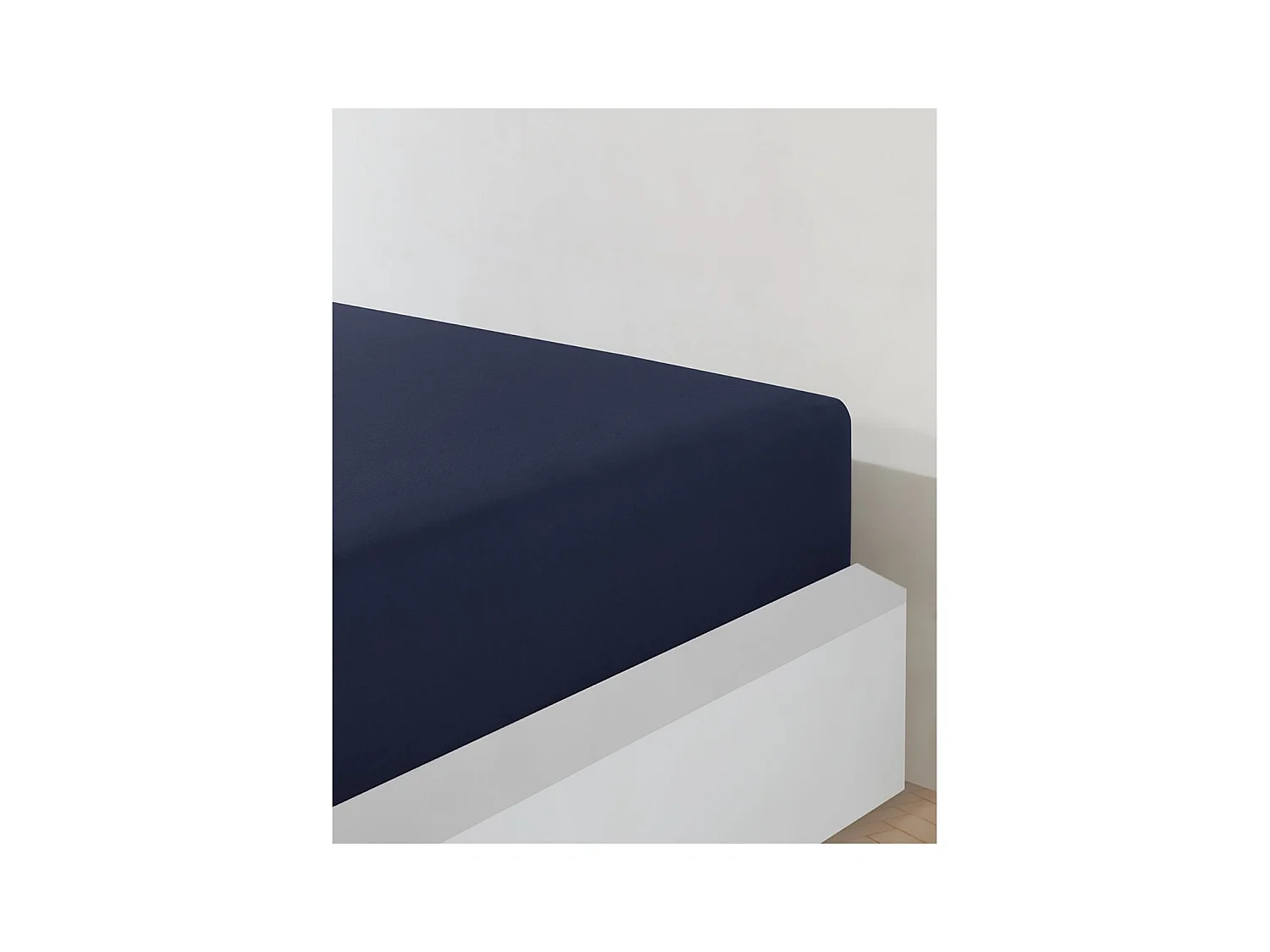 Sábana bajera jersey algodón-Azul marino