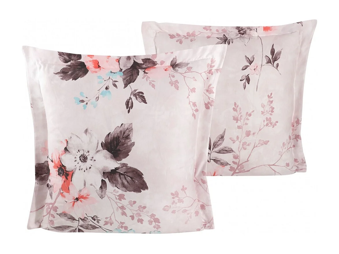 Lot de 2 Taies d'oreiller satin de coton imprimé "Malogra"