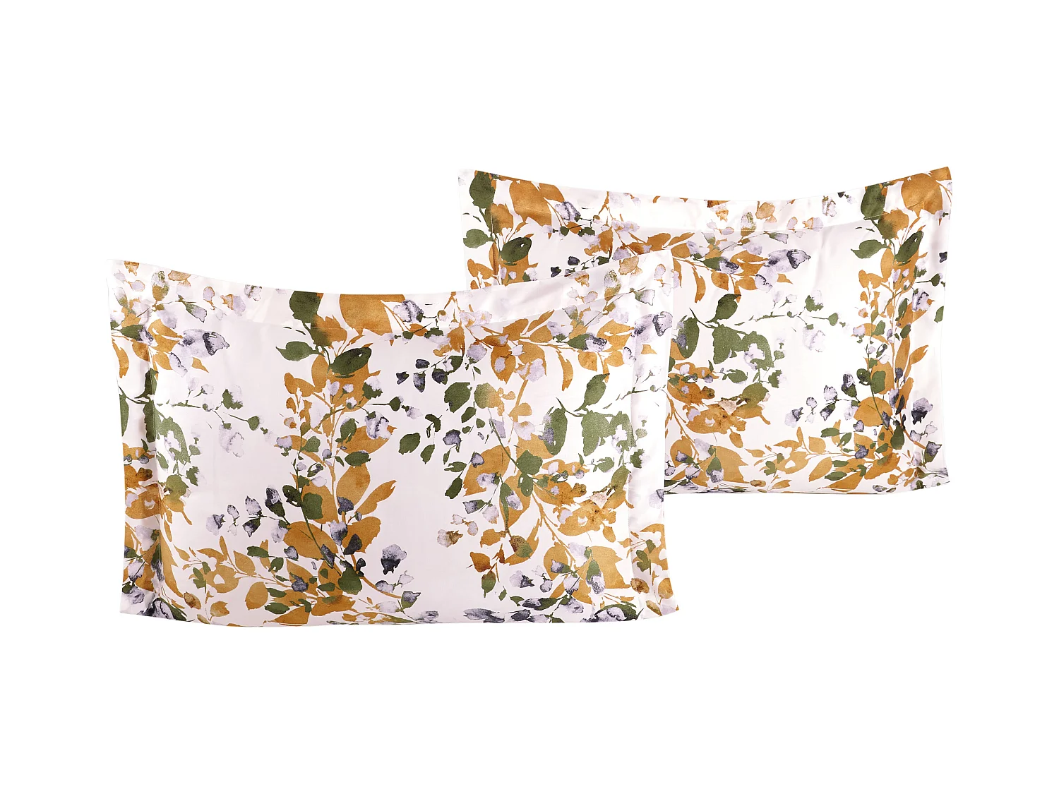 Lot de 2 Taies d'oreiller satin de coton imprimé "Vienna"