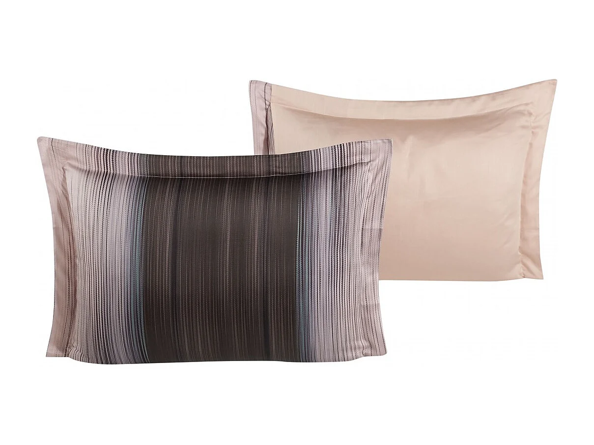 Lot de 2 Taies d'oreiller satin de coton imprimé "Gerard"