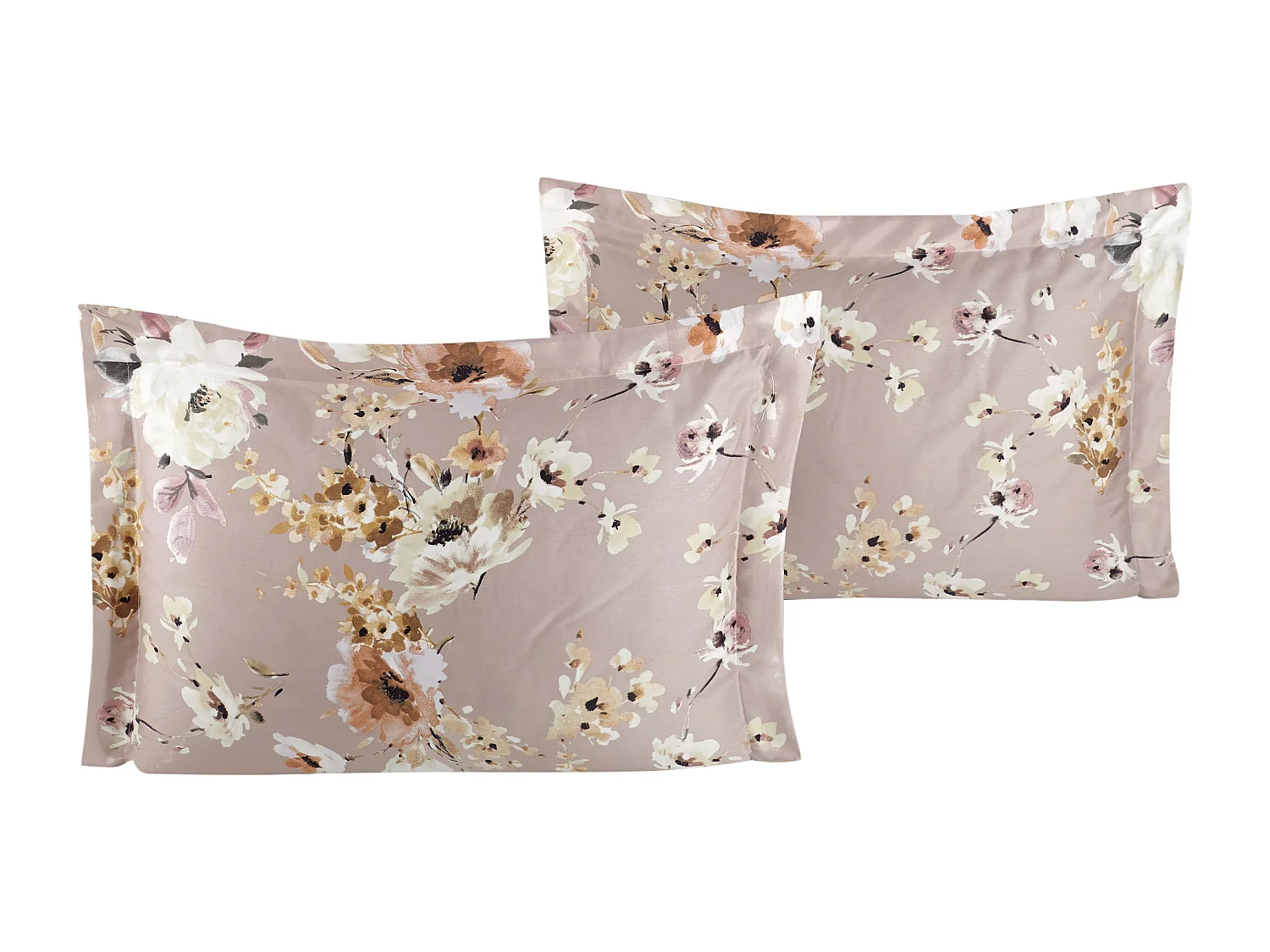 Lot de 2 Taies d'oreiller satin de coton imprimé  "Aki"