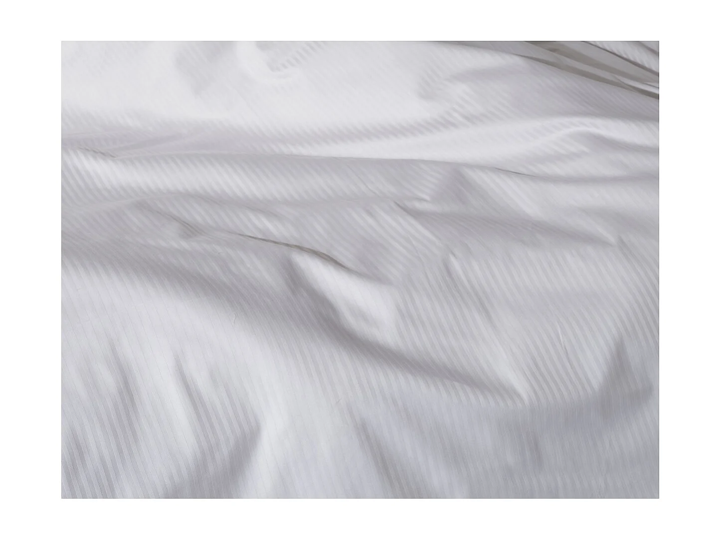 Juego de 2 fundas de almohada satén de algodón rayas 94 hilos cm² blanco