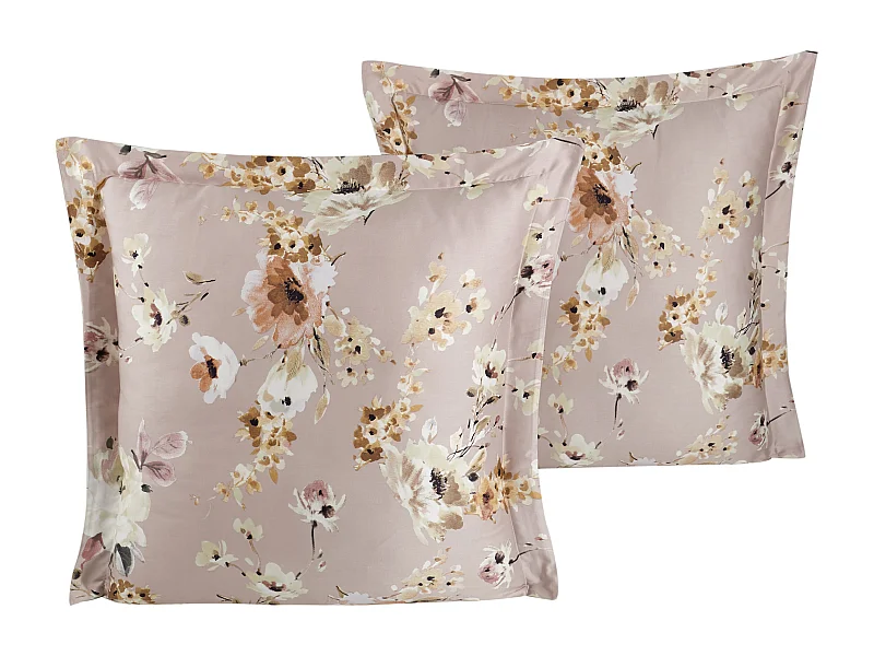 Lot de 2 Taies d'oreiller satin de coton imprimé  "Aki"