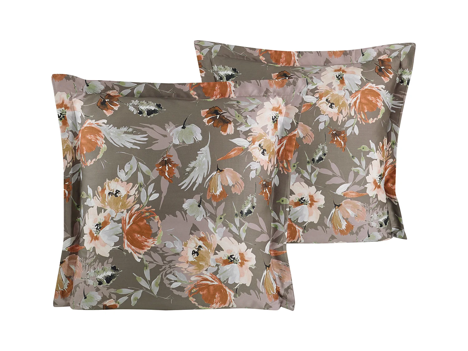 Lot de 2 Taies d'oreiller satin de coton imprimé "Shady"