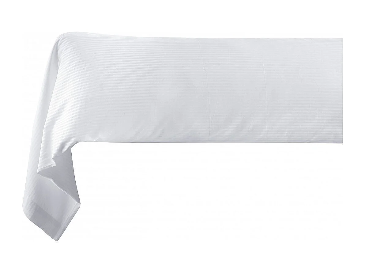 Taie de traversin satin de coton rayé blanc