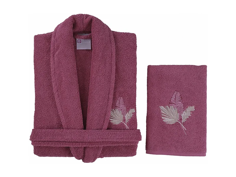 Set accappatoio e asciugamano spugna 50x90 cm da donna 100% cotone