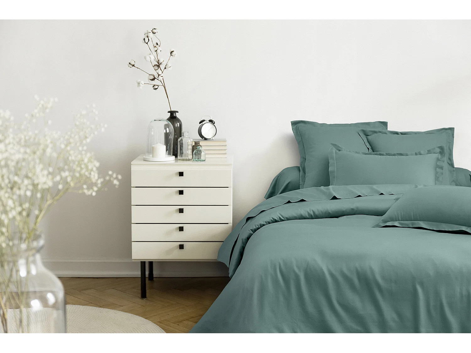 Drap plat 1 personne 180x290 cm satin de coton