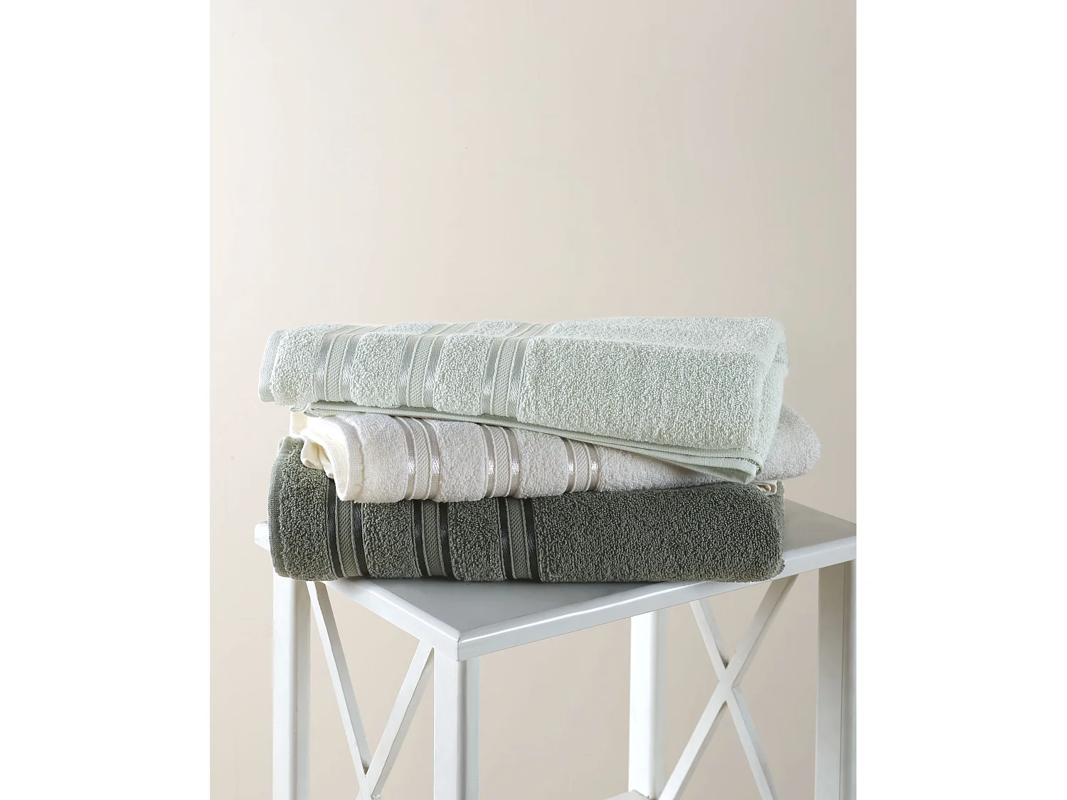 Set di 3 asciugamani in spugna 50x90 cm 500 g/m² 100% cotone