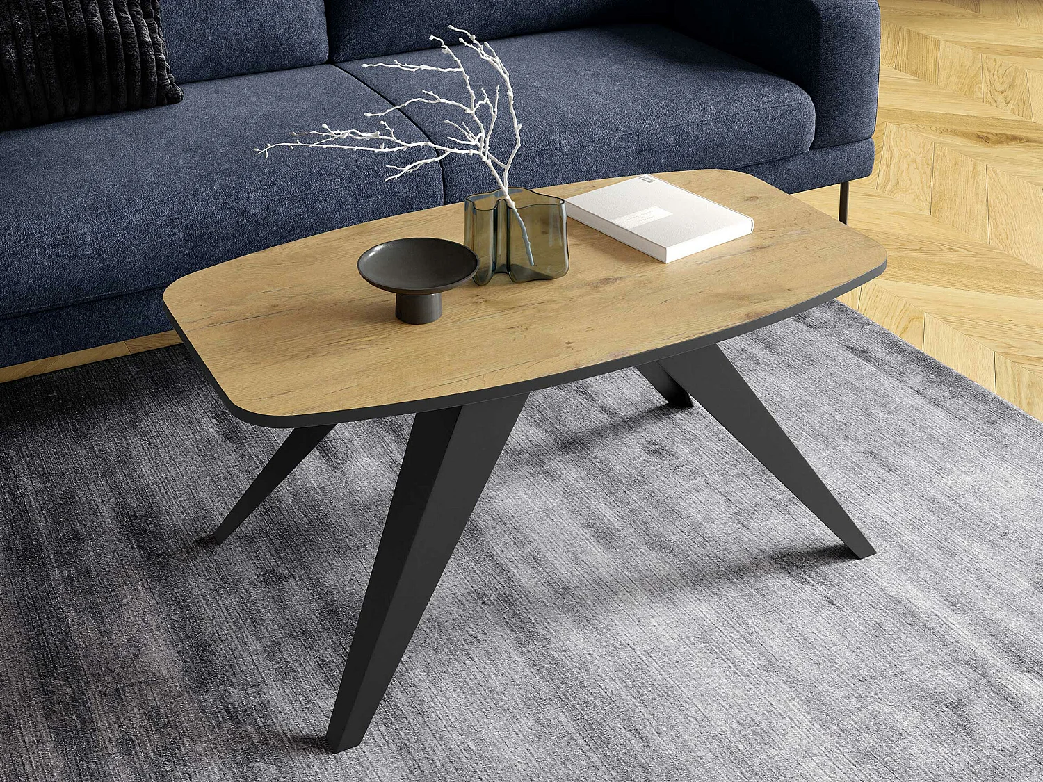 Mesa para revistas Oswego 117, Placa de aglomerado laminado, 5x6x12cm