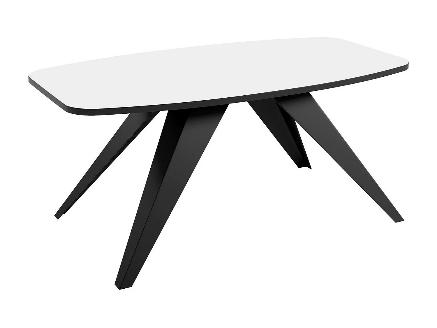 Mesa de café Oswego 117, Blanco|Negro, 48x60x120cm, Aglomerado laminado, Angular