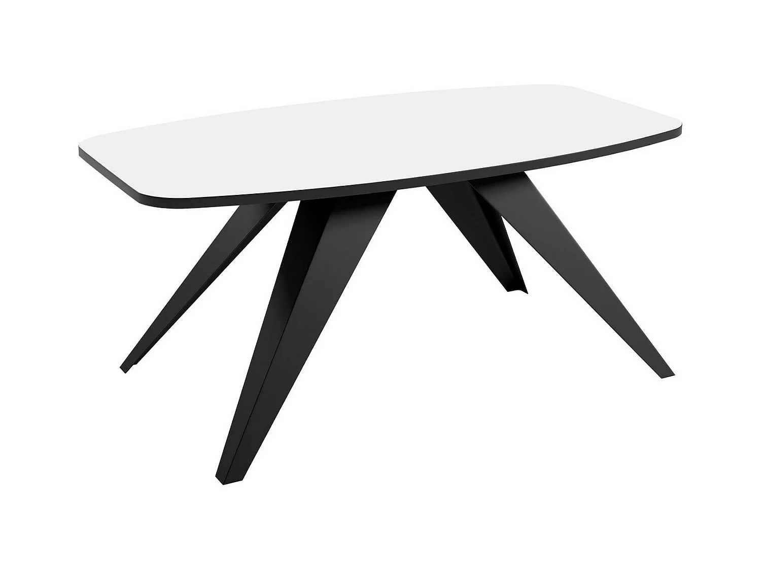 Tavolino da caffè Oswego 117, Bianco|Nero, 48x60x120cm, Truciolare laminato, Angolare