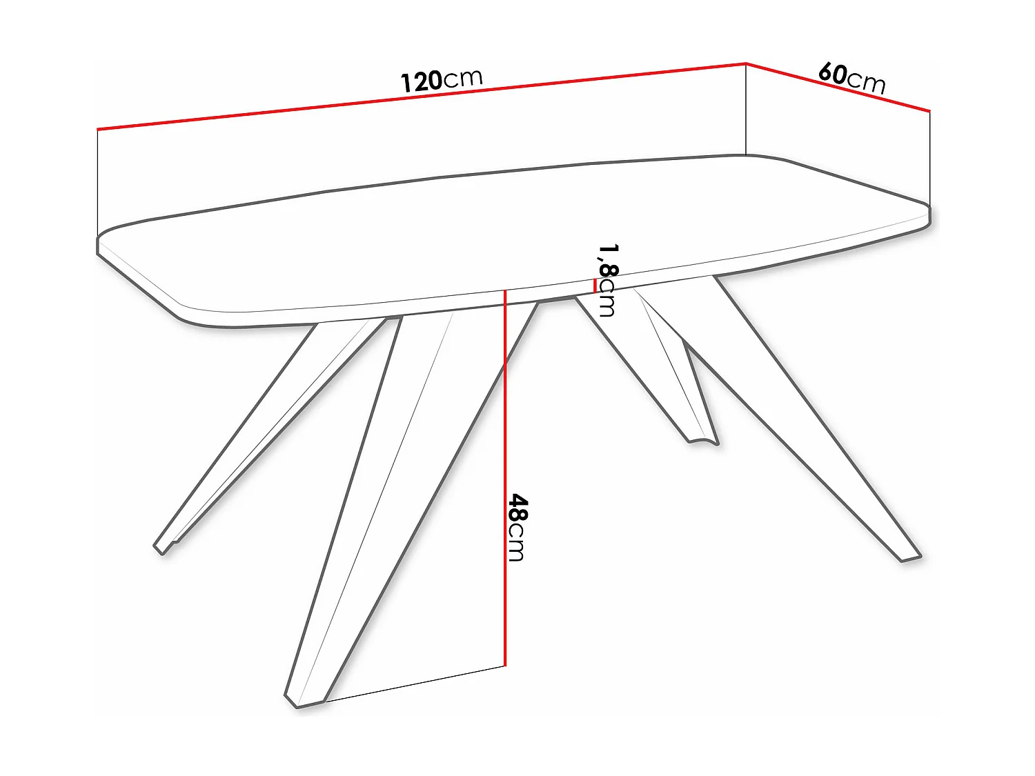 Mesa de café Oswego 117, Negro|Mármol blanco, 48x60x120cm, Aglomerado laminado, Angular