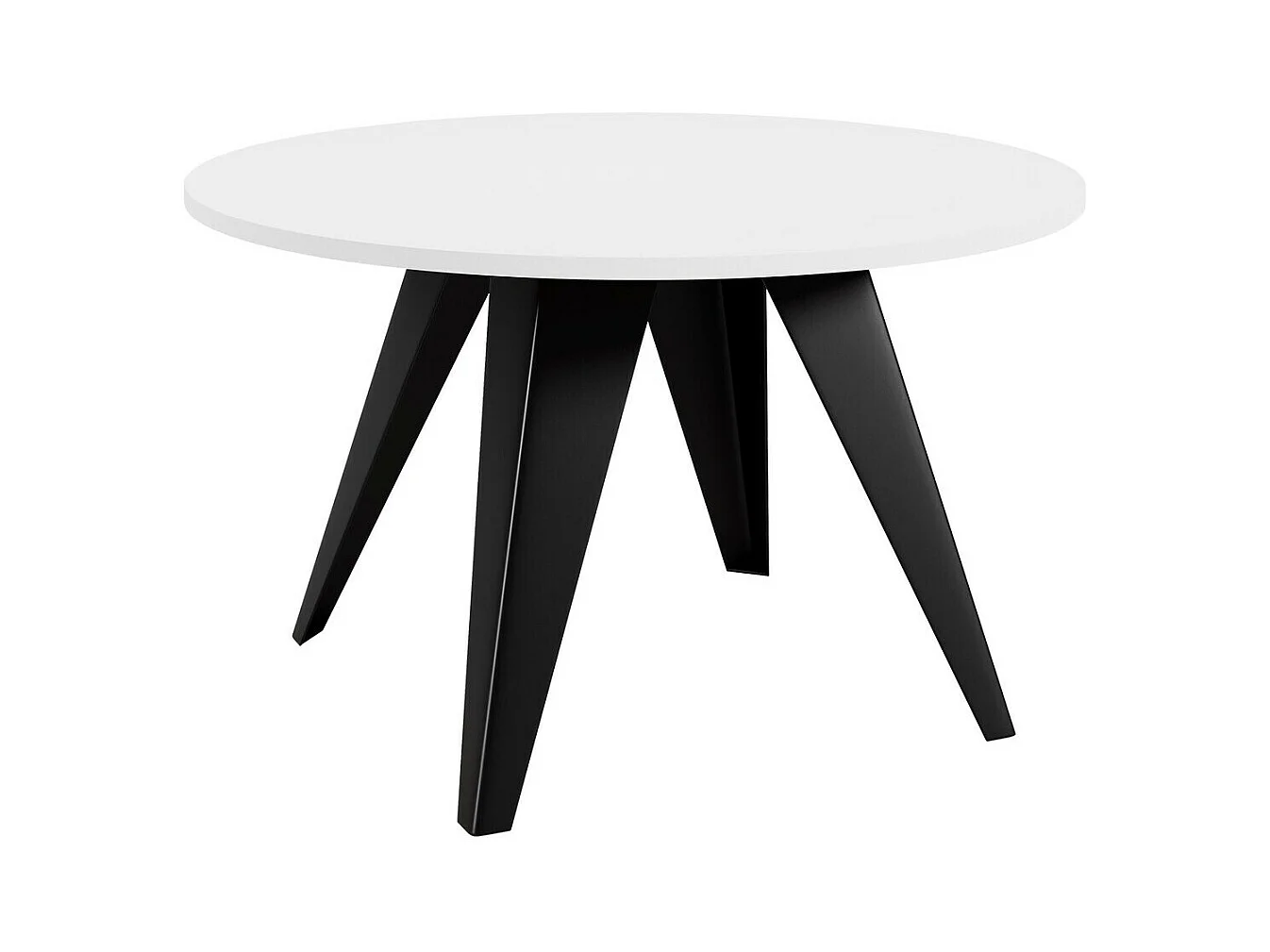 Tavolino da caffè Oswego 116, Bianco|Nero, 50cm, Diametro: 75, Truciolare laminato, Round