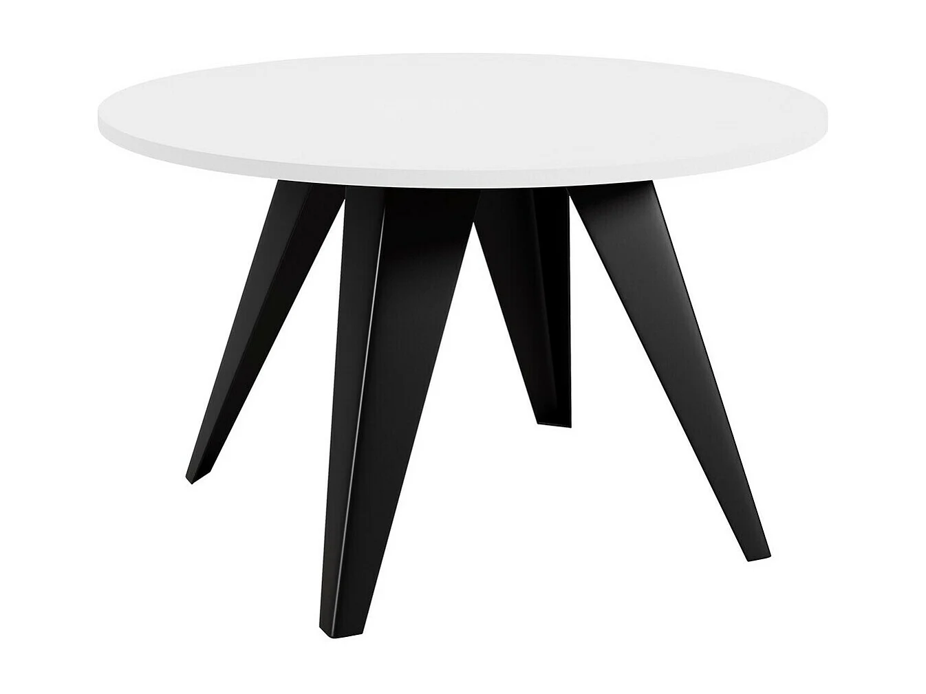 Tavolino da caffè Oswego 116, Bianco|Nero, 50cm, Diametro: 75, Truciolare laminato, Round