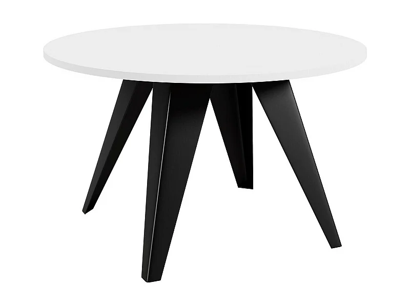 Mesa de café Oswego 116, Negro|Blanco, 50cm, Diámetro: 75, Aglomerado laminado, Redonda