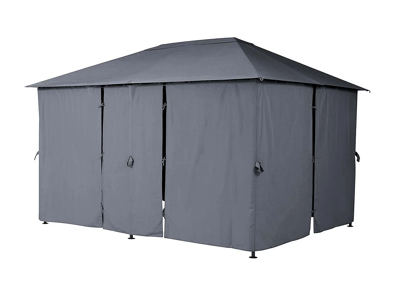 Jeu de 6 rideaux pour la tonnelle Santorini 3 x 4 m Ardoise - Hespéride