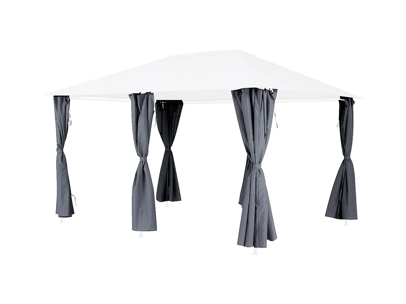 Jeu de 6 rideaux pour la tonnelle Santorini 3 x 4 m Ardoise - Hespéride