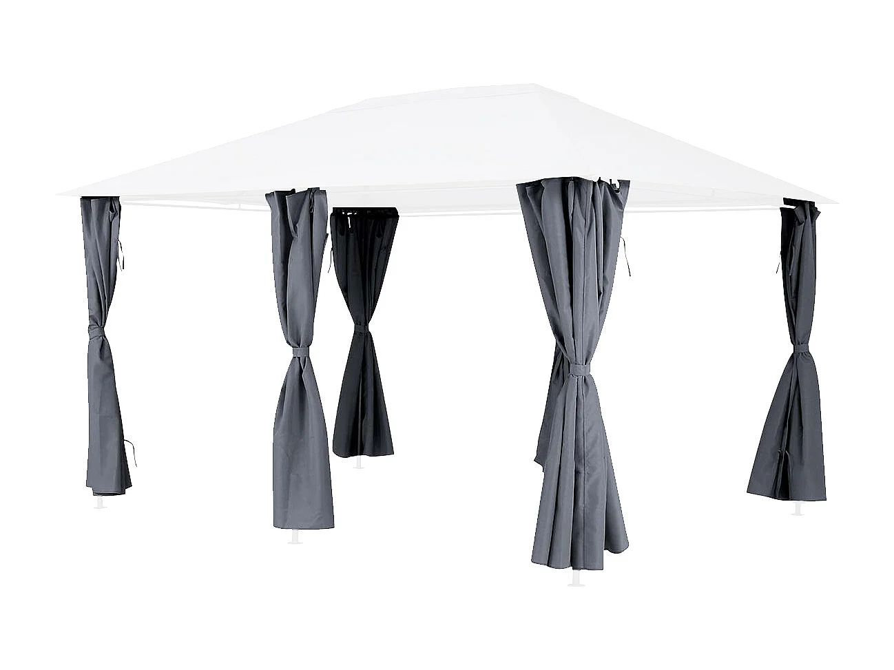 Jeu de 6 rideaux pour la tonnelle Santorini 3 x 4 m Ardoise - Hespéride