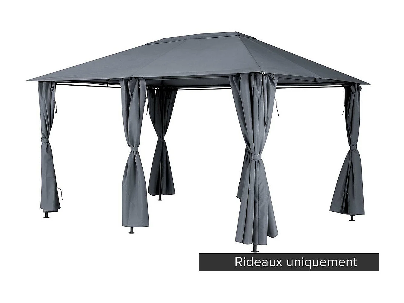 Jeu de 6 rideaux pour la tonnelle Santorini 3 x 4 m Ardoise - Hespéride