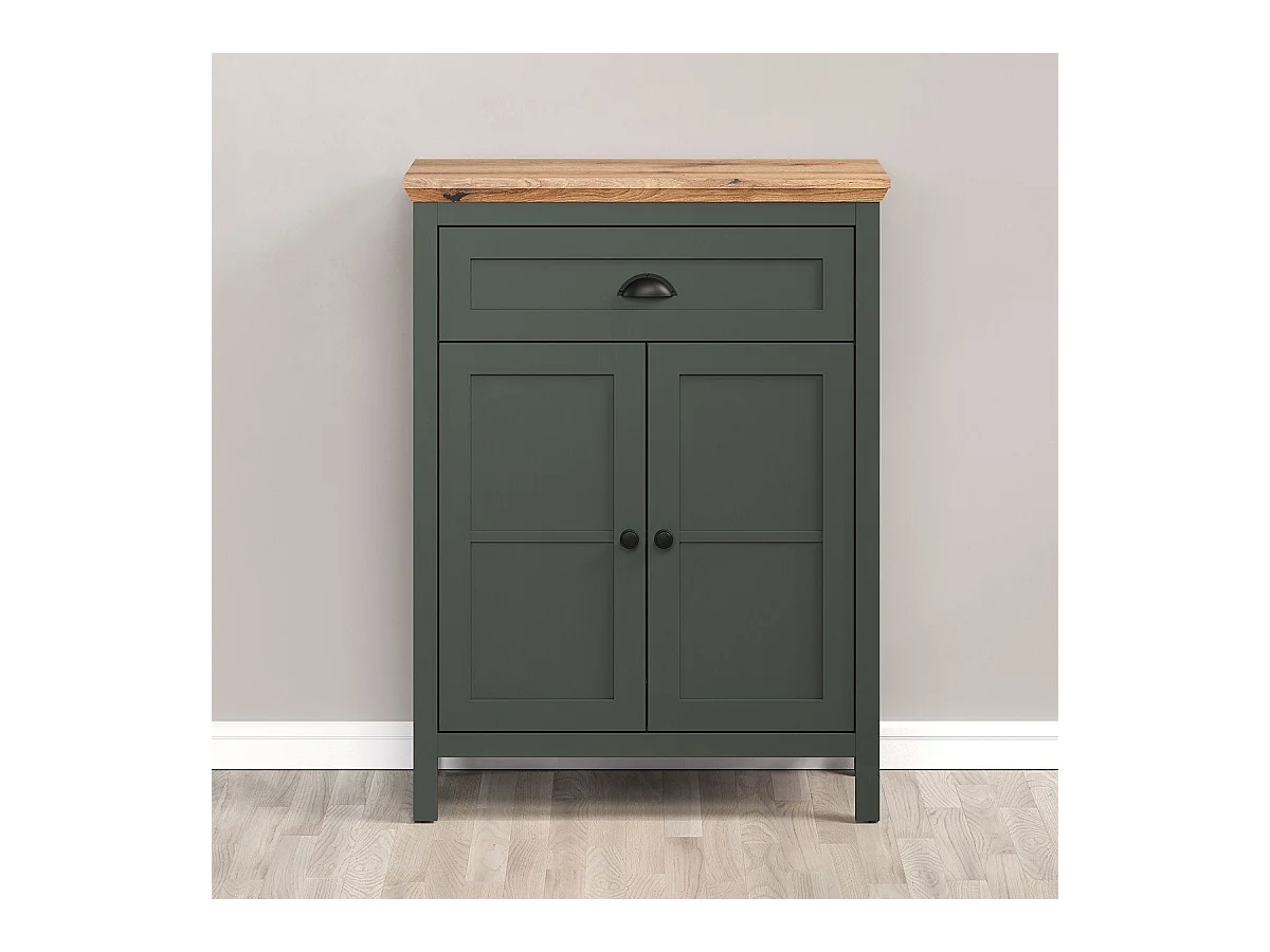 Stanton kommode groen, eik decor.