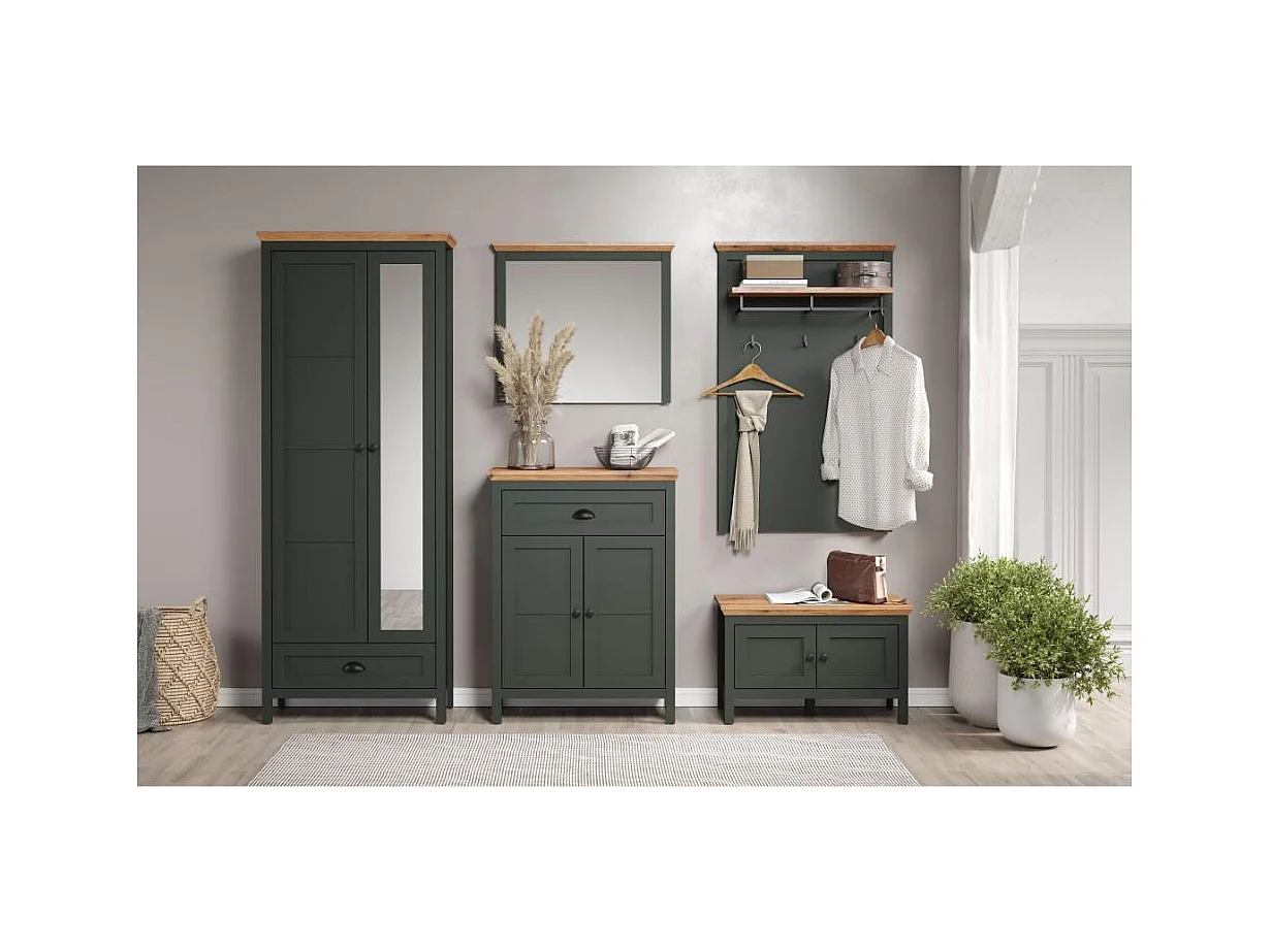 Stanton kommode groen, eik decor.
